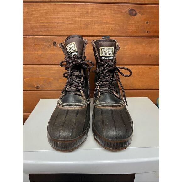 Rugged Outback Thinsulate Duck Boots Sz 7 black - Picture 8 of 9